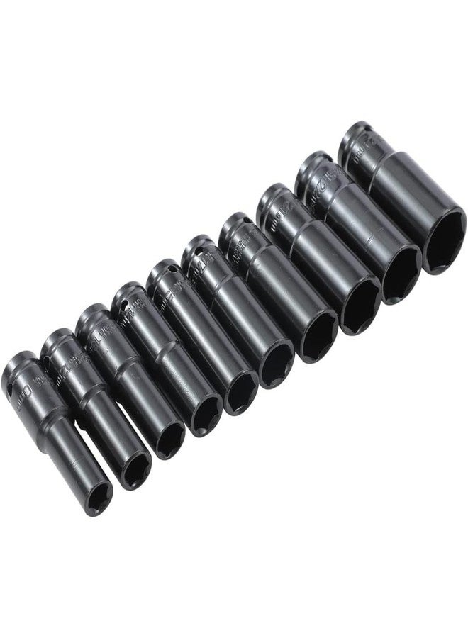 Fab Innovations 10pcs Deep Impact Set Universal Socket Metric Drive Hex Long Socket Set Wrench For Air Pneumatic Repair Tools 10-24MM Size - Image 2